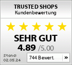 Best customer rating at Trusted Shops.